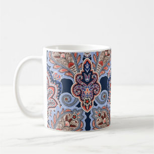 Caneca De Café Padrão Bandana com elementos paisley. Vintage han