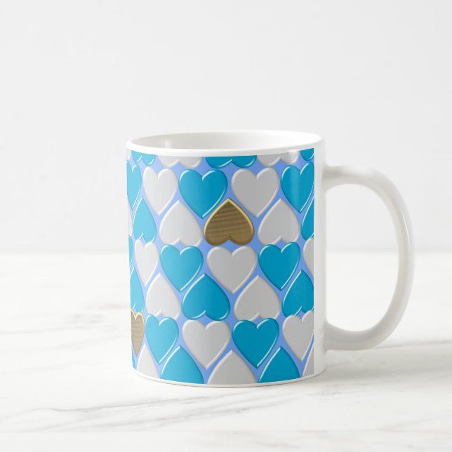 Caneca De Café Padrão bávaro azul e branco. (Direita)