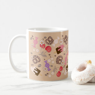 Caneca De Café Padrão bege e salgado em tratamentos