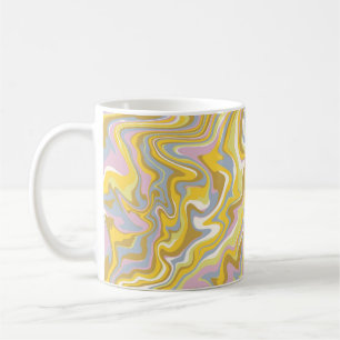 Caneca De Café Padrão Boho de Redemoinho Líquido de Mármore Verde