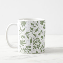 Caneca De Café Padrão Bonito de Jardim Floral de Folhagem Encanta