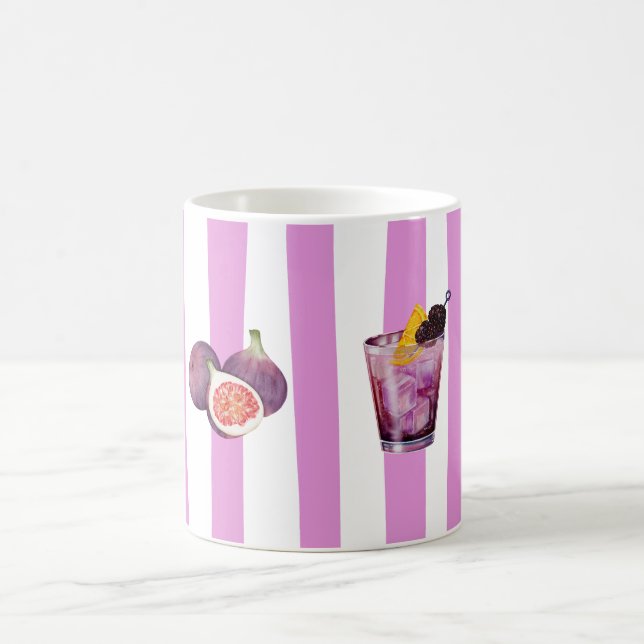 Caneca De Café Padrão Botânico Aquarela Lavanda (Centro)