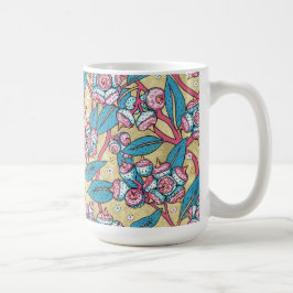 Caneca De Café Padrão Botânico da Planta Australiana Eucalyptus S