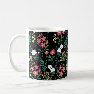 Caneca De Café Padrão Botânico Floral bonito de Aquarela