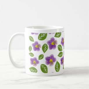Caneca De Café Padrão Botânico Floral Caprichoso Estético Jardim
