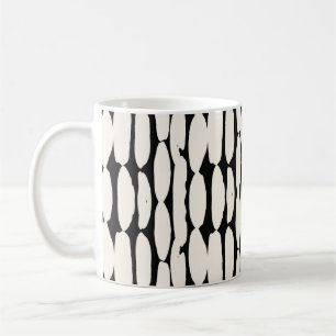 Caneca De Café Padrão branco de pontos pretos. círculo shibori se