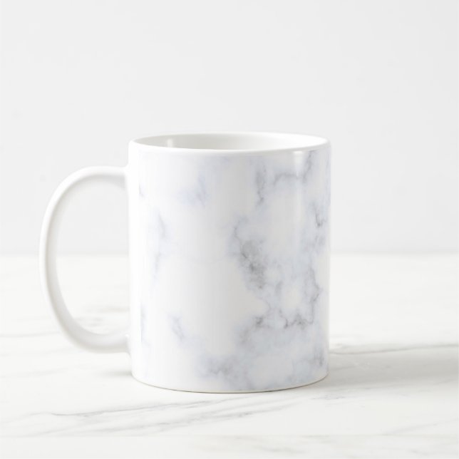 Caneca De Café Padrão branco de textura mármore (Esquerda)