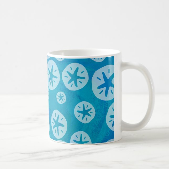 Caneca De Café Padrão Branco e Azul do Dólar de areia (Direita)
