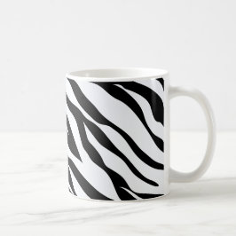 Caneca De Café Padrão branco e preto zebra