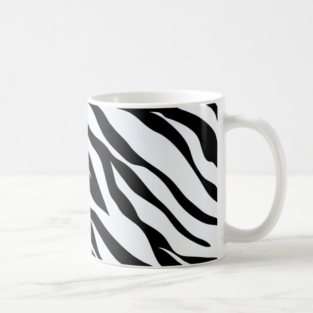 Caneca De Café Padrão branco e preto zebra (Direita)