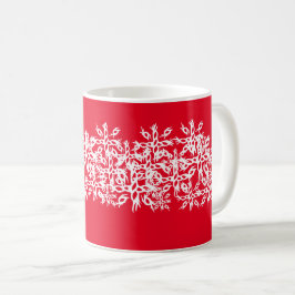 Caneca De Café Padrão branco vermelho das Férias de Natal
