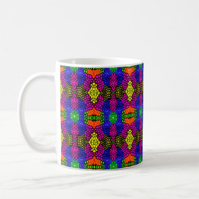 Caneca De Café Padrão Brilhante de abstrato Art (Esquerda)
