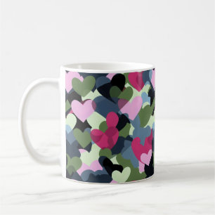 Caneca De Café Padrão Cardíaco Colorido