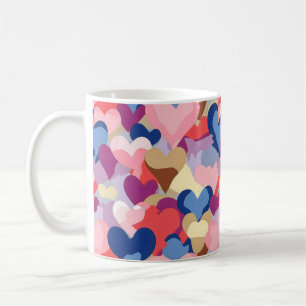 Caneca De Café Padrão cardíaco de cores