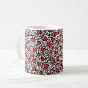 Caneca De Café Padrão cardíaco de pop Art