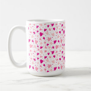 Caneca De Café Padrão Cardíaco Desenhado À Mão