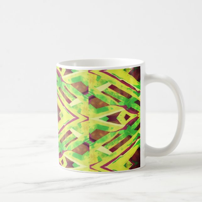 Caneca De Café Padrão castanho e verde (Direita)