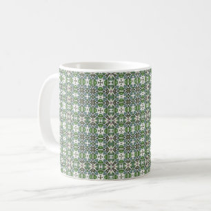 Caneca De Café Padrão Celta Moderno Verde e Cinza