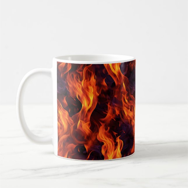 Caneca De Café Padrão Chamas (Esquerda)