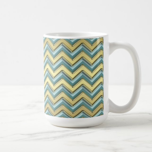 Caneca De Café Padrão Chevron Dourado e lacrimogênio (Direita)