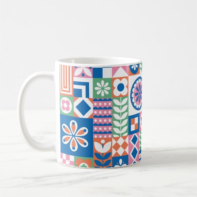 Caneca De Café Padrão Clássico de Deco sem Olhos. Styli Geométric (Esquerda)