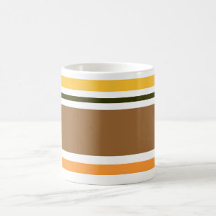 Caneca De Café Padrão Clássico Laranja Preto Stripes Mug
