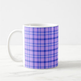 Caneca De Café Padrão Clássico Xadrez Azul Roxo Brilhante