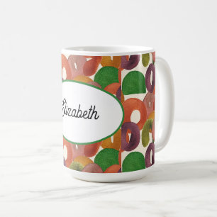 Caneca De Café Padrão Colorido Artístico Moderno de Outono