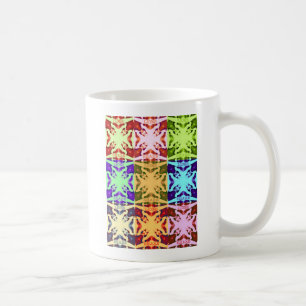 Caneca De Café Padrão colorido da cultura pop art xadrez africana