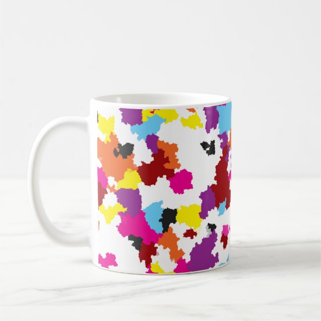 Caneca De Café Padrão Colorido de Abstrato Cristal Irregular (Esquerda)