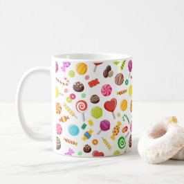 Caneca De Café Padrão Colorido de Acoplamento de Doces Doce