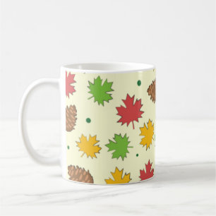 Caneca De Café Padrão Colorido de Folhetos e Pinos Automáticos