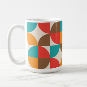 Caneca De Café Padrão Colorido de Meados do Século de Meios Círcu