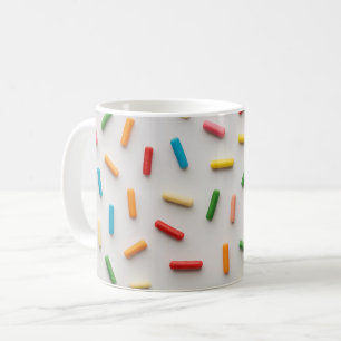 Caneca De Café Padrão Colorido de Purpurina Arco-íris