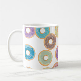 Caneca De Café Padrão Colorido de Rosquinhas e borrifagens