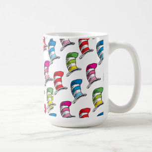 Caneca De Café Padrão Colorido do Chapéu do Gato no Chapéu