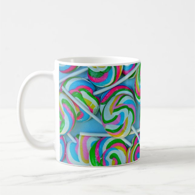 Caneca De Café Padrão colorido dos lábios redondos (Esquerda)
