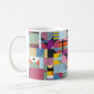 Caneca De Café Padrão colorido escandinavo