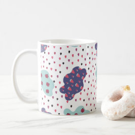 Caneca De Café padrão com nuvens, pregos e bagas