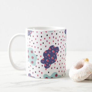 Caneca De Café padrão com nuvens, pregos e bagas