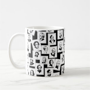 Caneca De Café Padrão com retratos dos maiores compositores