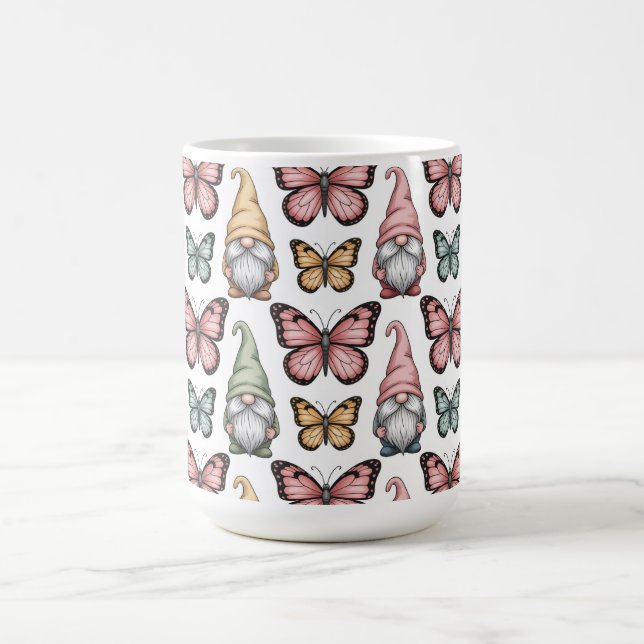 Caneca De Café Padrão contínuo com Gnomos e Borboletas (Centro)