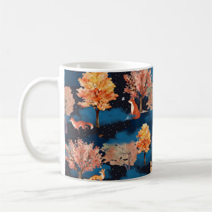 Caneca De Café Padrão contínuo da raposa outonal caprichosa da fl