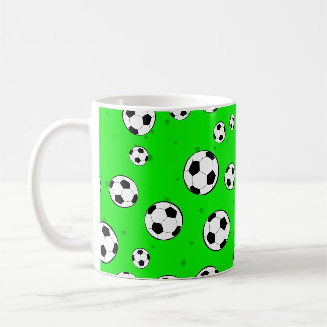 Caneca De Café Padrão contínuo de bola de futebol  (Esquerda)