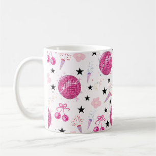 Caneca De Café Padrão contínuo de celebração de discoteca da moda