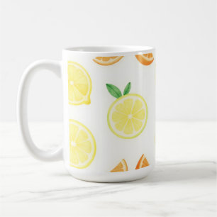 Caneca De Café Padrão contínuo de fatias de cítricos frescos