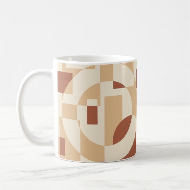 Caneca De Café Padrão contínuo de geometria de terracota (Esquerda)
