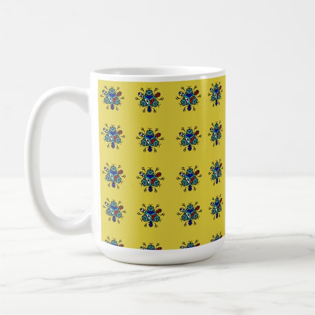 Caneca De Café Padrão contínuo de mandala floral (Esquerda)