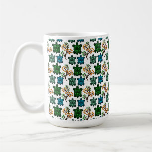 Caneca De Café Padrão contínuo de tartaruga fofa   Repetição de a