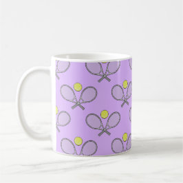 Caneca De Café Padrão contínuo de tênis - Raquete e Bola 